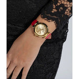 Guess Trend Dragon Gold Dial Red Leather Strap Watch For Women - GW0646L1 Buy Now By Guess