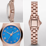 Marc Jacobs Henry Dinky Blue Dial Rose Gold Steel Strap Watch for Women - MBM3204 Buy Now By Marc Jacobs