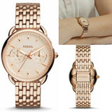 Fossil Tailor Rose Gold Dial Rose Gold Stainless Steel Strap Watch for Women - ES3713 Buy Now By Fossil