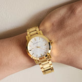 Burberry The City Silver Dial Gold Steel Strap Unisex Watch - BU9003 Buy Now By Burberry