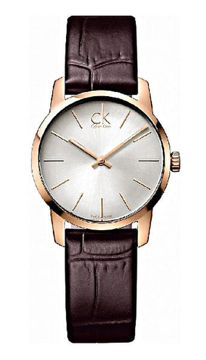 Calvin Klein City White Mother of Pearl Dial Brown Leather Strap Watch for Women - K2G23620 Buy Now By Calvin Klein