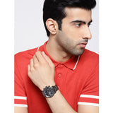 Fossil Goodwin Chrono Analog Black Dial Grey Steel Strap Watch for Men - FS5518 Buy Now By Fossil