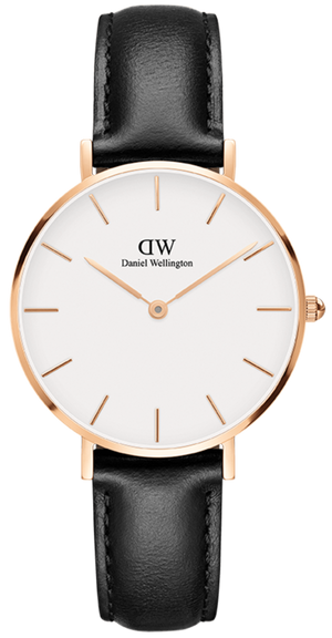 Daniel Wellington Petite Sheffield White Dial Black Leather Strap Watch For Women - DW00100174 Buy Now By Daniel Wellington