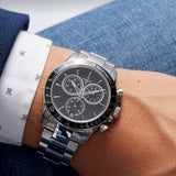 Tissot V8 Quartz Chronograph Black Dial Silver Steel Strap Watch For Men - T106.417.11.051.00 Buy Now By Tissot