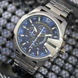 Diesel Mega Chief Chronograph Blue Dial Black Steel Strap Watch For Men - DZ4329 Buy Now By Diesel