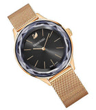 Swarovski Octea Nova Black Dial Rose Gold Mesh Bracelet Watch for Women - 5430424 Buy Now By Swarovski