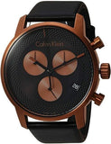 Calvin Klein City Chronograph Black Dial Black Leather Strap Watch for Men - K2G17TC1 Buy Now By Calvin Klein