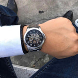 Fossil Grant Automatic Skeleton Black Dial Silver Steel Strap Watch for Men - ME3103 Buy Now By Fossil