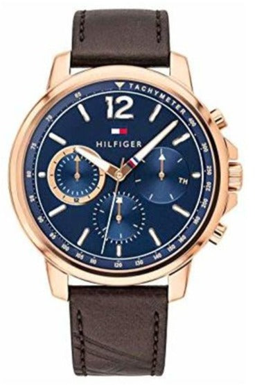 Tommy Hilfiger London Chronograph Blue Dial Brown Leather Strap Watch for Men - 1791532 Buy Now By Tommy Hilfiger
