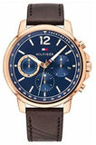 Tommy Hilfiger London Chronograph Blue Dial Brown Leather Strap Watch for Men - 1791532 Buy Now By Tommy Hilfiger