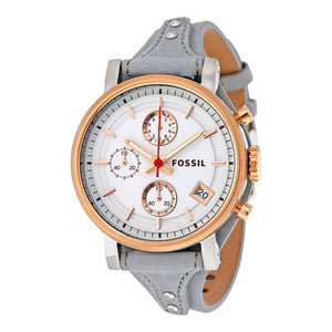 Fossil Original Boyfriend White Dial Light Blue Leather Strap Watch for Women - ES4045 Buy Now By Fossil