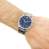 Emporio Armani Mario Chronograph Blue Dial Silver Steel Strap Watch For Men - AR11306 Buy Now By Emporio Armani