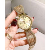 Guess Chiffon Gold Dial Gold Mesh Bracelet Watch For Women - W1083L2 Buy Now By Guess