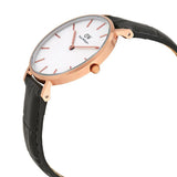 Daniel Wellington Petite Reading White Dial Black Leather Strap Watch For Women - DW00100173 Buy Now By Daniel Wellington