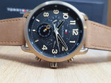 Tommy Hilfiger Briggs Chronograph Black Dial Brown Leather Strap Watch for Men - 1791425 Buy Now By Tommy Hilfiger
