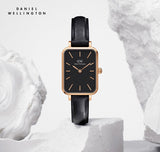 Daniel Wellington Quadro Sheffield Black Dial Black Leather Strap Watch For Women - DW00100435 Buy Now By Daniel Wellington