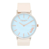 Coach Perry Blue Mother of Pearl Dial White Leather Strap Watch for Women - 14503270 Buy Now By Coach