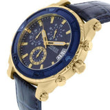 Guess Pinnacle Chronograph Quartz Blue Dial Blue Leather Strap Watch For Men - W0673G2 Buy Now By Guess