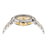Versace Greca Chronograph White Dial Two Tone Steel Strap Watch For Men - VEZ900321 Buy Now By Versace