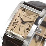 Emporio Armani Classic Beige Dial Brown Leather Strap Watch For Women - AR0155 Buy Now By Emporio Armani