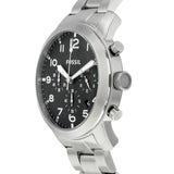 Fossil Pilot Chronograph Black Dial Silver Steel Strap Watch for Men - FS5141 Buy Now By Fossil