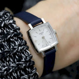Tissot Lovely Square Silver Dial Blue Leather Strap Watch For Women - T058.109.16.031.00 Buy Now By Tissot