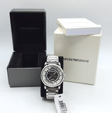 Emporio Armani Meccanico Automatic Silver Dial Silver Steel Strap Watch for Men - AR60006