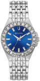 Bulova Phantom Baguette Crystal Blue Dial Silver Steel Strap Watch for Men - 96A254 Buy Now By Bulova