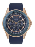 Guess Maverick Blue Dial Blue Rubber Strap Watch for Men - W0485G1 Buy Now By Guess
