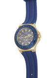 Guess Force Blue & Rose Gold Dial Blue Silicone Strap Watch For Men - W0674G2 Buy Now By Guess
