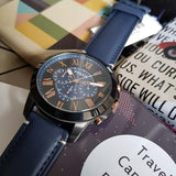 Fossil Grant Chronograph Black Dial Blue Leather Strap Watch for Men - FS5061 Buy Now By Fossil