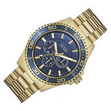 Guess Chaser Multifunction Blue Dial Gold Steel Strap Watch for Men - W0172G5 Buy Now By Guess