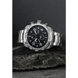 Fossil Bronson Chronograph Black Dial Silver Steel Strap Watch for Men - FS5710 Buy Now By Fossil