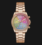 Guess Confetti Multifunction Multicolor Dial Rose Gold Steel Strap Watch For Women - GW0483L3 Buy Now By Guess