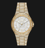 Michael Kors Lennox Three Hand Crystals White Dial Gold Steel Strap Watch For Women - MK6991 Buy Now By Michael Kors