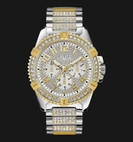 Guess Frontier Chronograph Crystals Silver Dial Two Tone Steel Strap Watch for Men - W0799G4 Buy Now By Guess