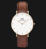 Daniel Wellington Classy St Mawes White Dial Brown Leather Strap Watch For Women - DW00100075 Buy Now By Daniel Wellington