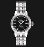 Tissot Carson Automatic Black Dial Silver Steel Strap Watch For Women - T085.207.11.051.00 Buy Now By Tissot