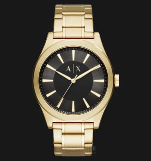 Armani Exchange Nico Analog Black Dial Gold Steel Strap Watch For Men - AX2328 Buy Now By Armani Exchange