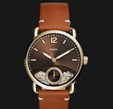 Fossil The Commuter Twist Black Dial Brown Leather Strap Watch for Men - ME1166 Buy Now By Fossil
