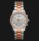 Guess Mini Spectrum Quartz Silver Dial Two Tone Steel Strap Watch For Women - W0122L1 Buy Now By Guess