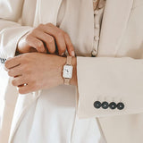 Daniel Wellington Quadro Melrose White Dial Gold Mesh Strap Watch For Women - DW00100431 Buy Now By Daniel Wellington