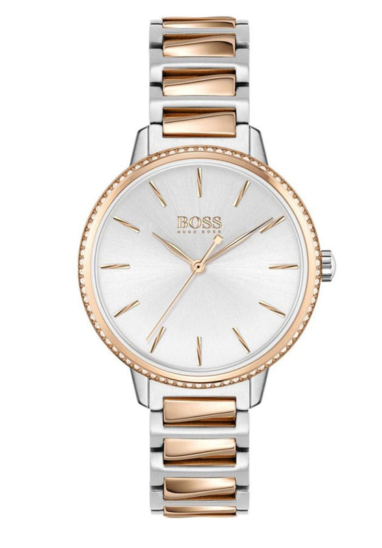 Hugo Boss Signature Silver Dial Two Tone Steel Strap Watch for Women - 1502567 Buy Now By Hugo Boss