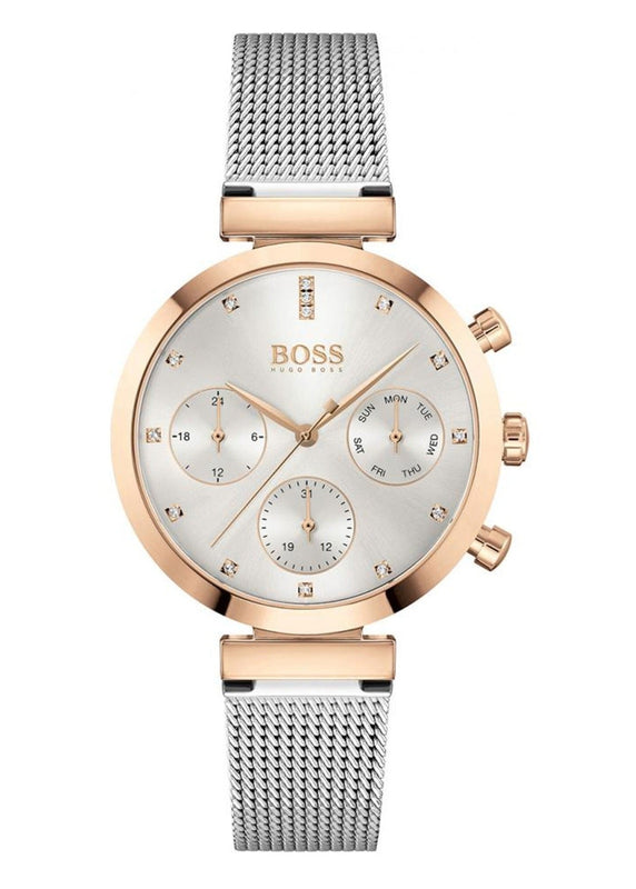Hugo Boss Flawless Silver Dial Silver Mesh Bracelet Watch for Women -1502551 Buy Now By Hugo Boss