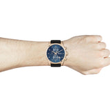 Hugo Boss Skymaster Chronograph Blue Dial Black Leather Strap Watch for Men - 1513783 Buy Now By Hugo Boss