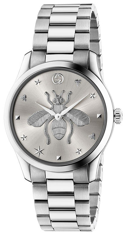 Gucci G Timeless Silver Dial Silver Steel Strap Watch For Women - YA1264126 Buy Now By Gucci