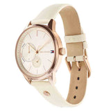 Tommy Hilfiger Brooke Quartz White Dial Cream Leather Strap Watch for Women - 1782022 Buy Now By Tommy Hilfiger