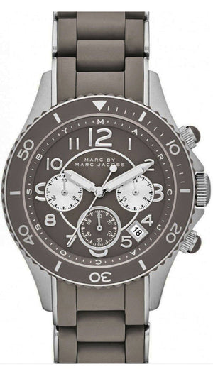 Marc Jacobs Rock Chronograph Grey Dial Grey Silicone Strap Watch for Women - MBM2595 Buy Now By Marc Jacobs