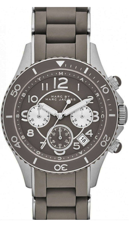 Marc Jacobs Rock Chronograph Grey Dial Grey Silicone Strap Watch for Women - MBM2595 Buy Now By Marc Jacobs