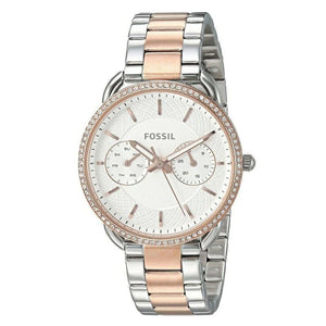 Fossil Tailor White Dial Two Tone Steel Strap Watch for Women - ES4396 Buy Now By Fossil